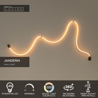 Lucide JANDERIN - Wall light - LED Dim. - CCT - 1x48W 2200K/3300K - Hand Wave Sensor - Champagne Color - Vibes